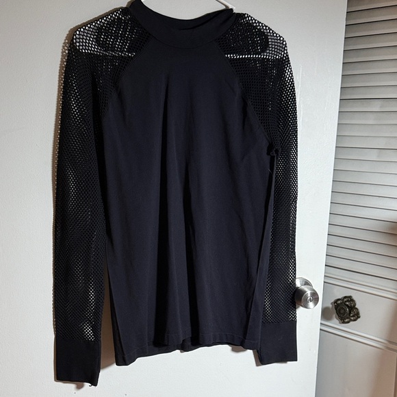 Fabletics Tops - Fabletics Black Mesh Detail Top